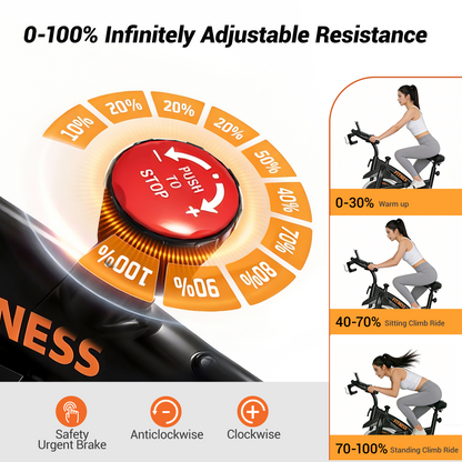 Yumay CBE10 Carbon Steel Exercise Bike with 100 Levels Resistance & App