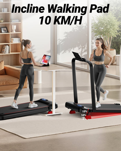 Yumay U18F Folding 3-in-1 Walking Pad with 10%/15% Incline 1-10 km/h