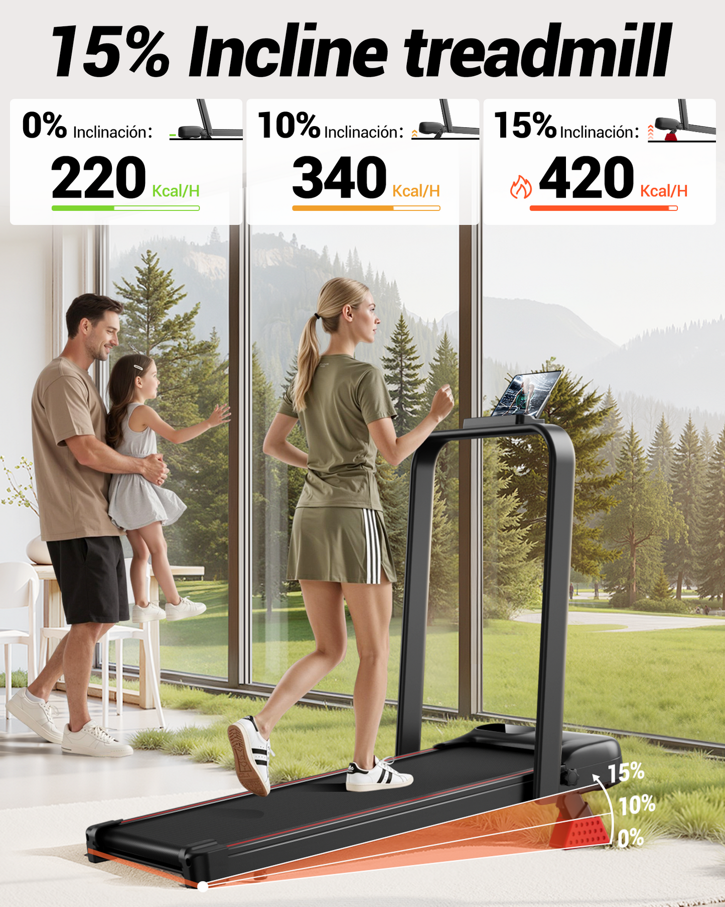 Yumay Smart Walking Pad, Under Desk Treadmill and 2-in-1 Incline Walking Pad Treadmill for Home Office