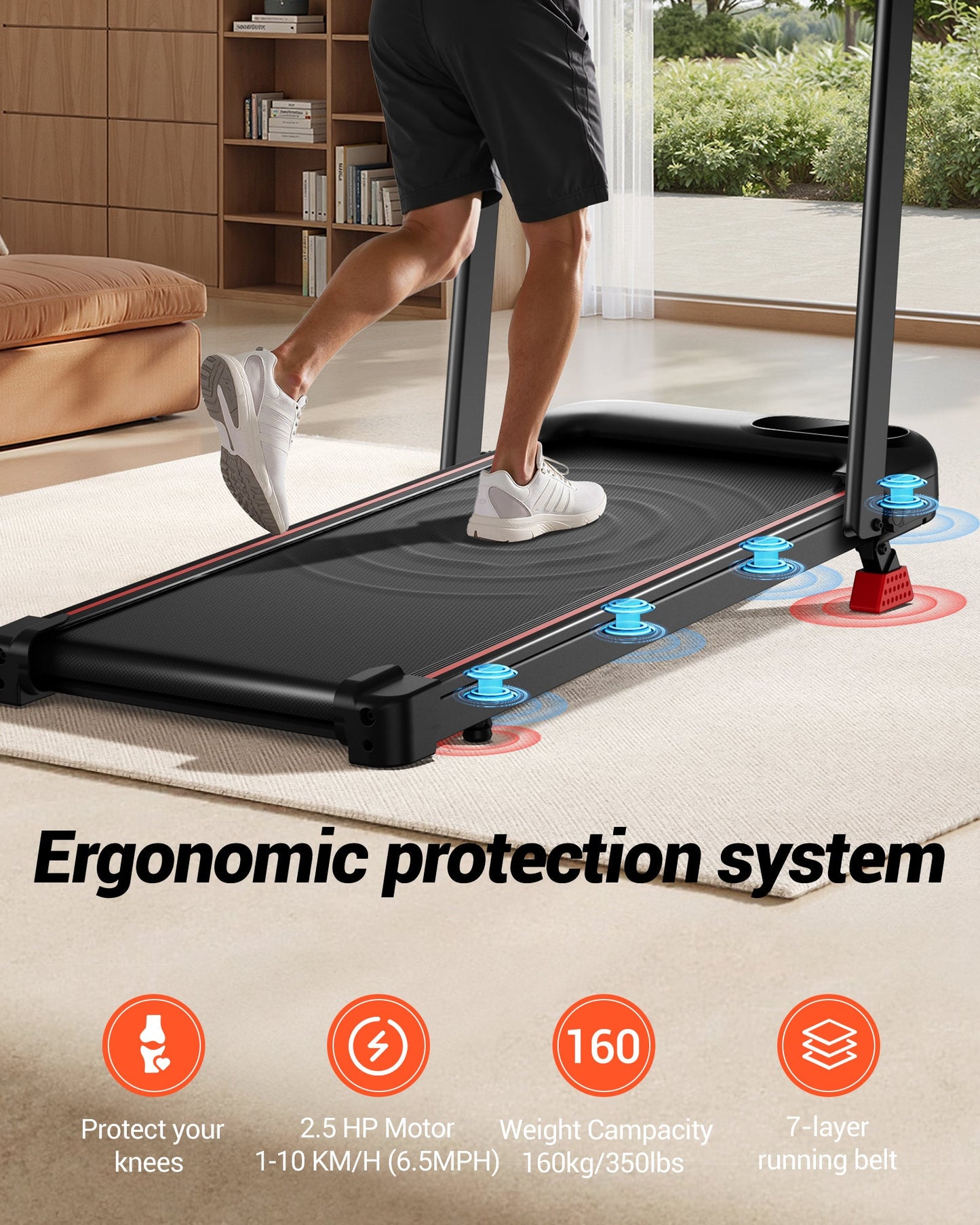 Yumay Smart Walking Pad, Under Desk Treadmill and 2-in-1 Incline Walking Pad Treadmill for Home Office