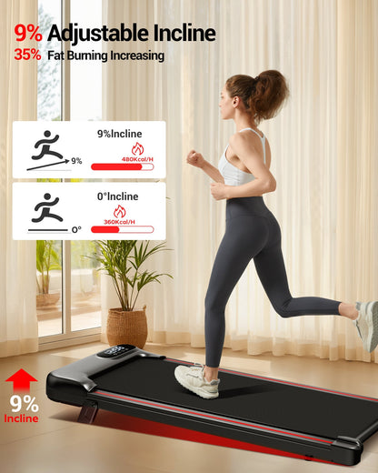 Yumay Smart Walking Pad, Under Desk Treadmill and 2-in-1 Incline Walking Pad Treadmill for Home Office