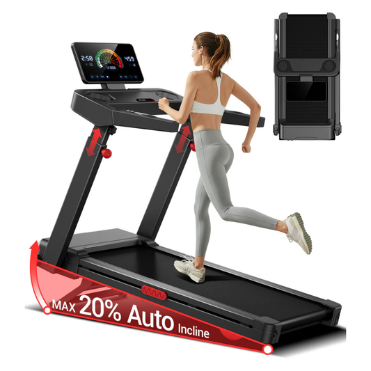 Yumay L10 Foldable Treadmill 20% AUTO Incline with Pulse Sensors 14KM/H