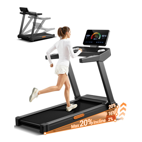 Yumay L20 Foldable Treadmill with 20% Manual Incline, 14KM/H & 180KG Capacity