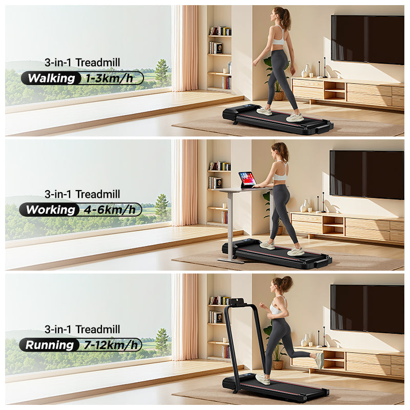 Yumay CW1F 3-in-1 Foldable Walking Treadmill 12 km/h with 9%/15% Incline