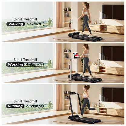 Yumay CW1F 3-in-1 Foldable Walking Treadmill 12 km/h with 9%/15% Incline