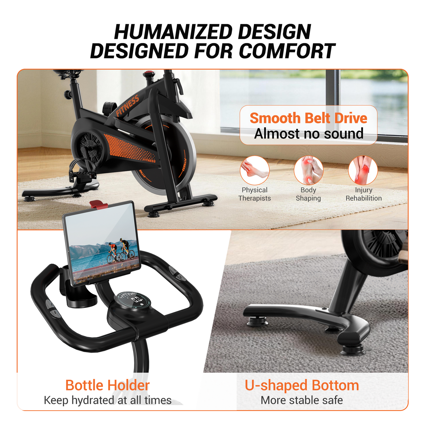 Yumay CBE10 Carbon Steel Exercise Bike with 100 Levels Resistance & App