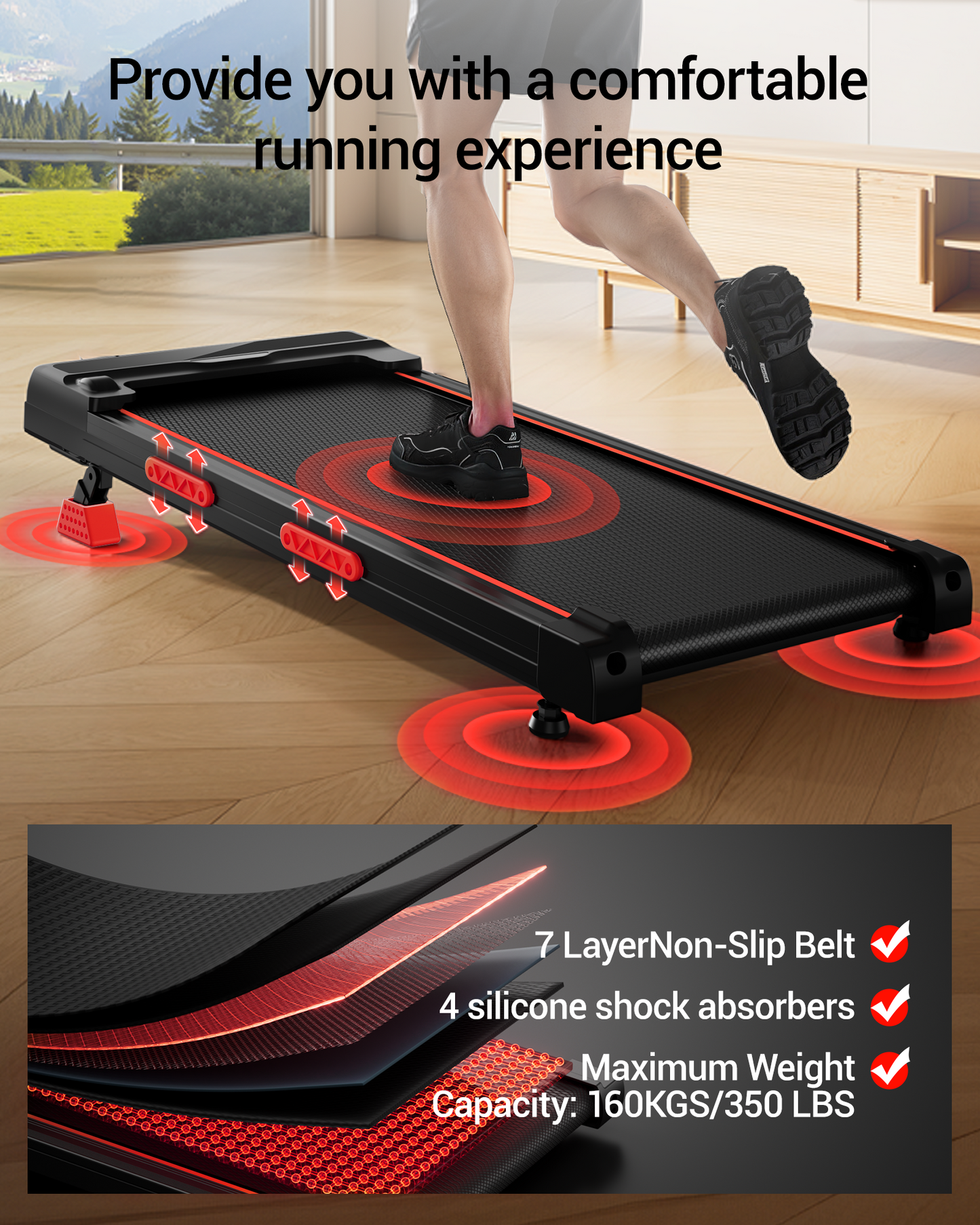 Yumay X5 Walking Pad with 16% Incline Max 10 KM/H