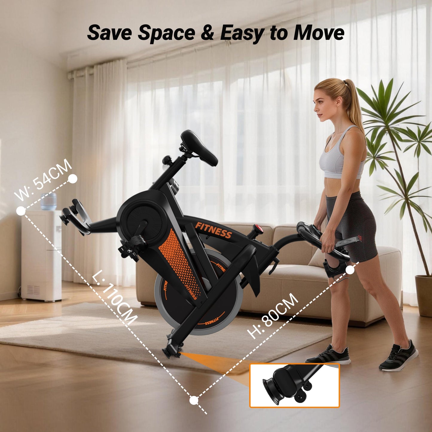 Yumay CBE10 Carbon Steel Exercise Bike with 100 Levels Resistance & App