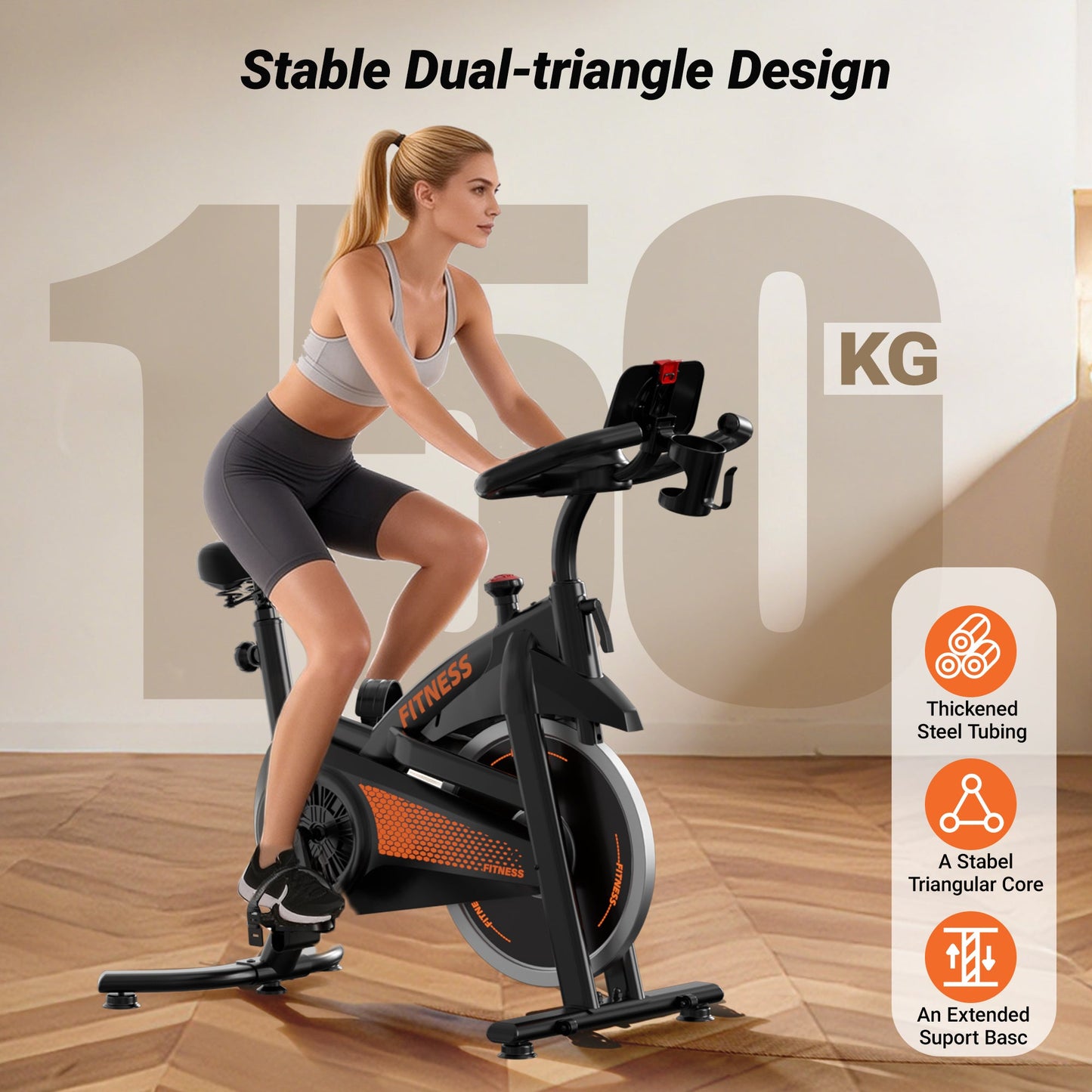 Yumay CBE10 Carbon Steel Exercise Bike with 100 Levels Resistance & App