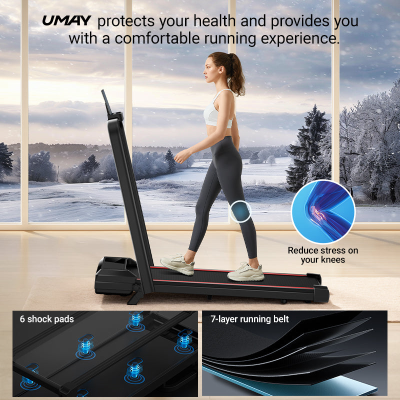 Yumay CW1F 3-in-1 Foldable Walking Treadmill 12 km/h with 9%/15% Incline