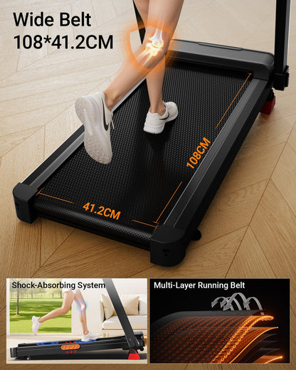 Yumay L20 Foldable Treadmill with 20% Manual Incline, 14KM/H & 180KG Capacity